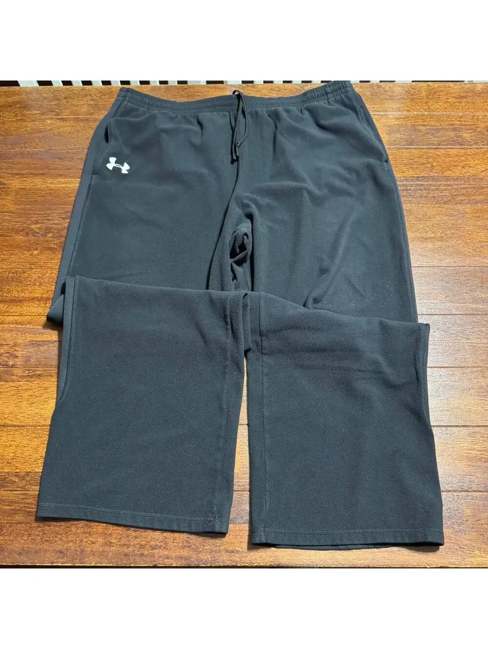 Under Armour Mens Fleece Pants XL Black Loose Fit Rival Soft Drawstring Baggy